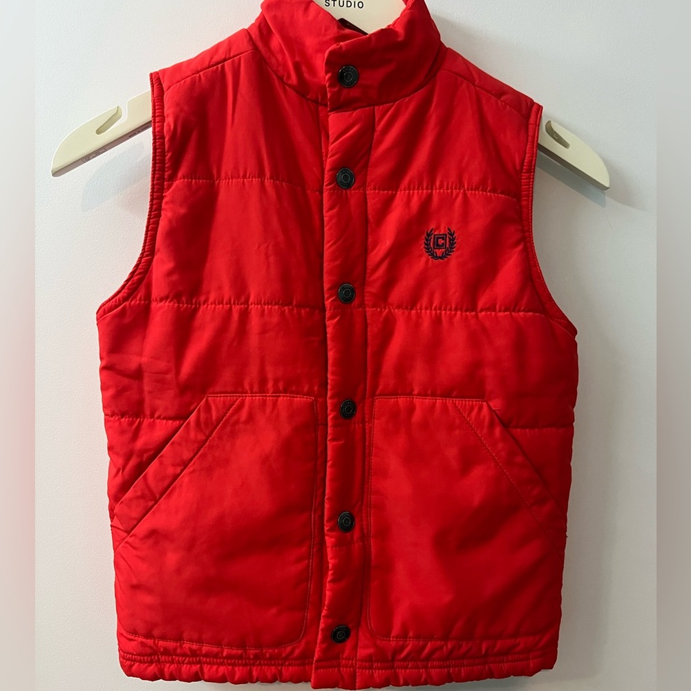 CHAPS Red Quilted Puffer Vest with Button Front SIZE 5y